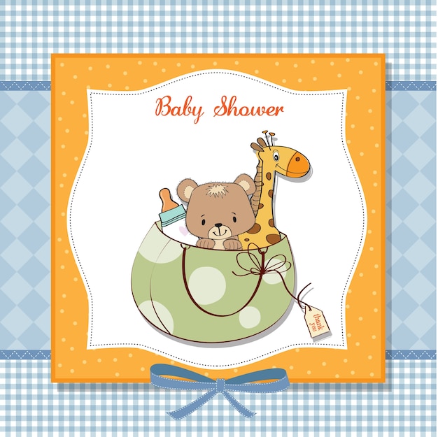 Download New baby announcement card with bag and same toys ...