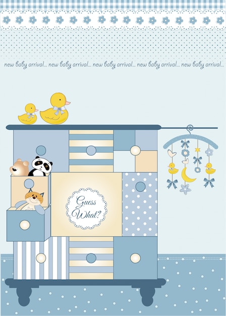 Download New baby greeting card with nice closed Vector | Premium ...