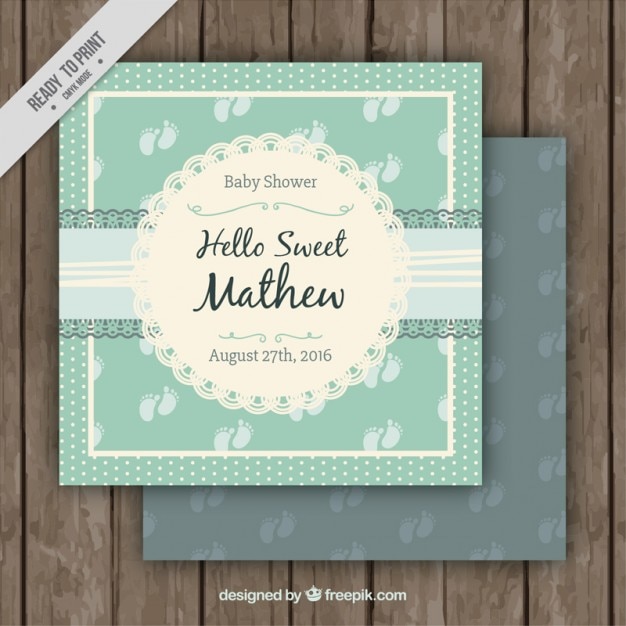 Free Vector | New born baby boy card