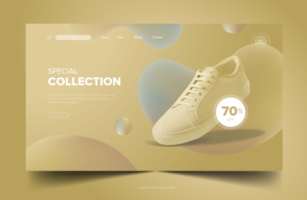 Premium Vector | New collection yellow shoes sale web banner template