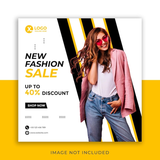 Premium Vector | New fashion sale social media post design template