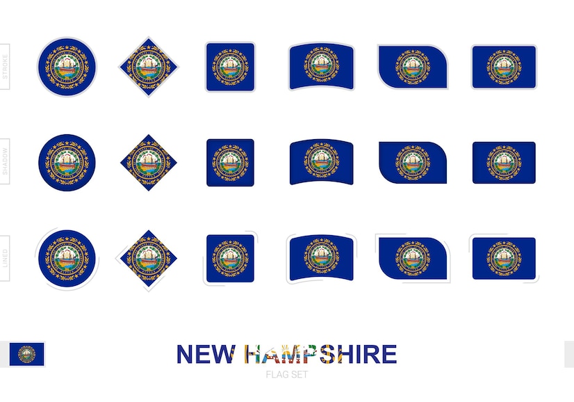 Premium Vector | New hampshire flag set, simple flags of new hampshire