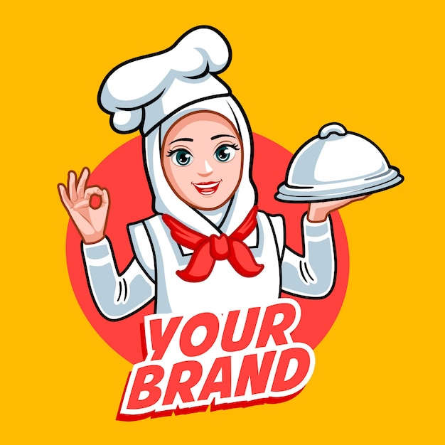 Download Premium Vector | New hijab chef woman beautiful chef