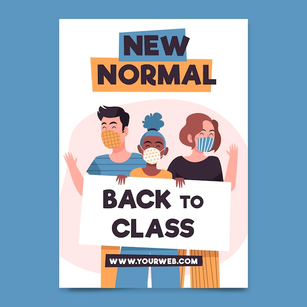 Free Vector | New normal poster template illustrated