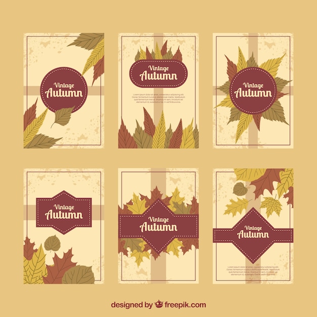 New pack of autumn cards with vintage style