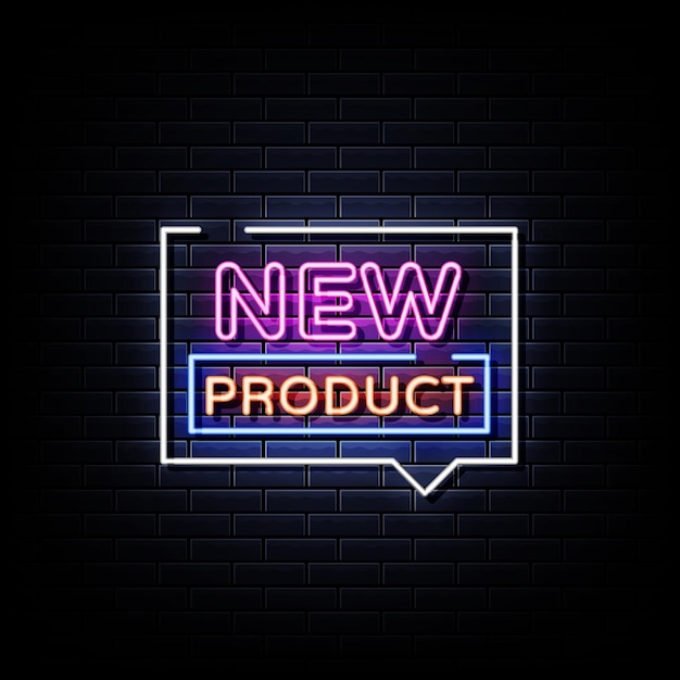 Premium Vector | New product neon signs style text