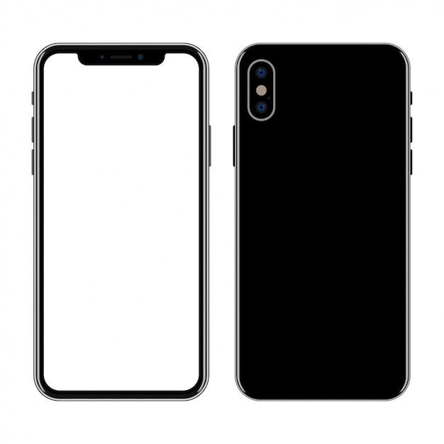 Premium Vector | New smartphone front and back isolated
