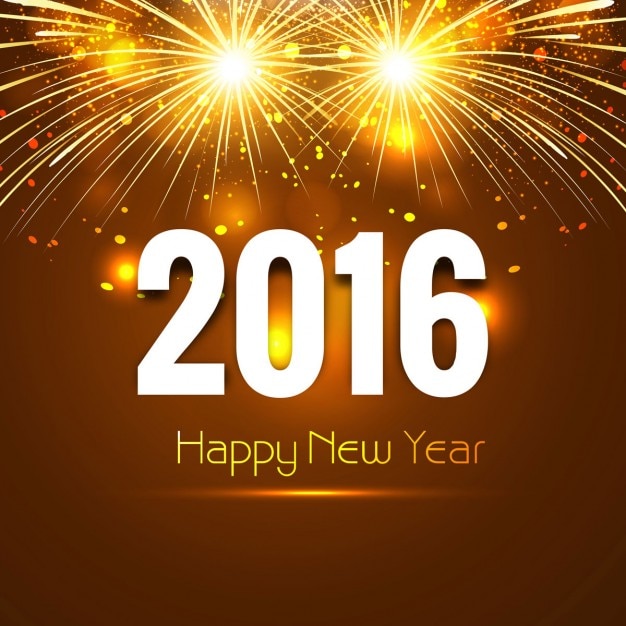 Free Vector | New year 2016 card with fireworks