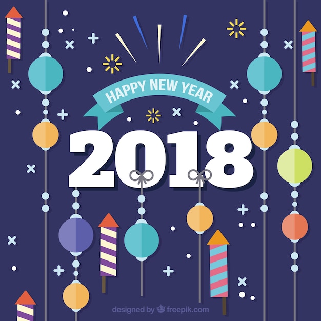 New year 2018 background | Free Vector