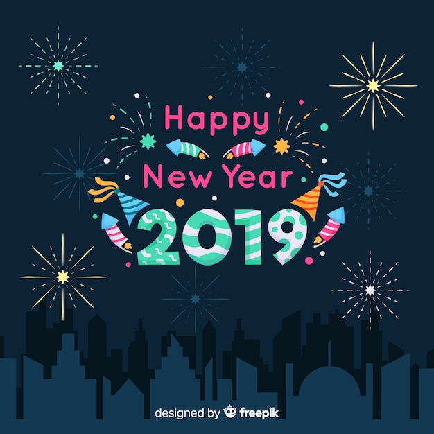 New year 2019 background | Free Vector