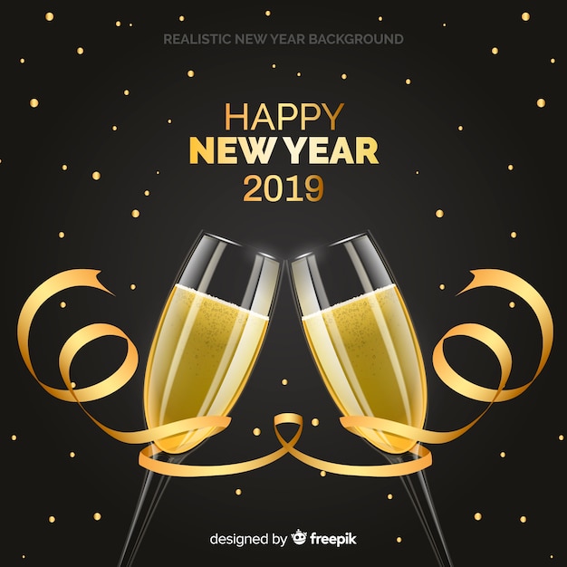 New year 2019 background Free Vector