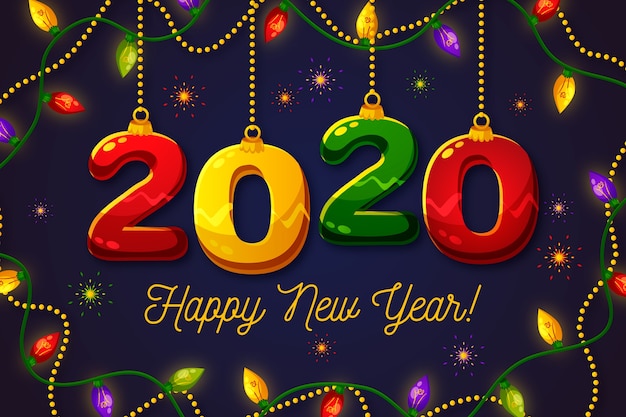 Free Vector | New year 2020 in flat design