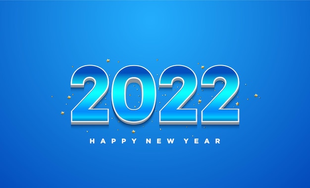 Premium Vector | New year 2022 on blue background