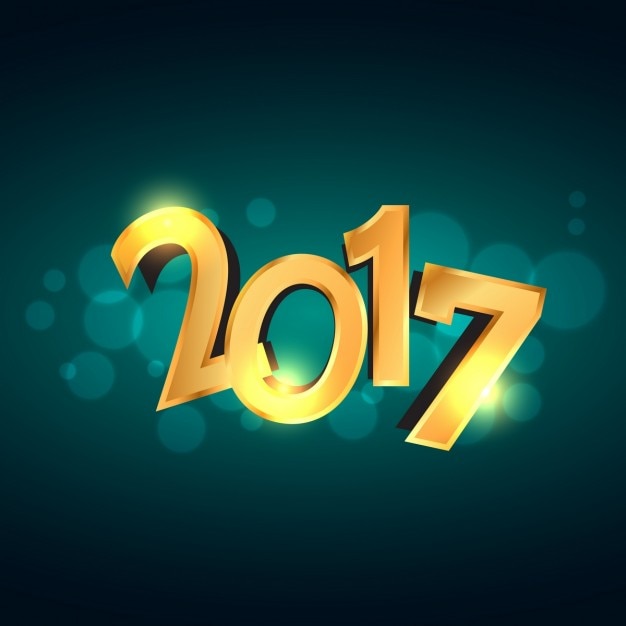 New year background with 3d golden\
numbers