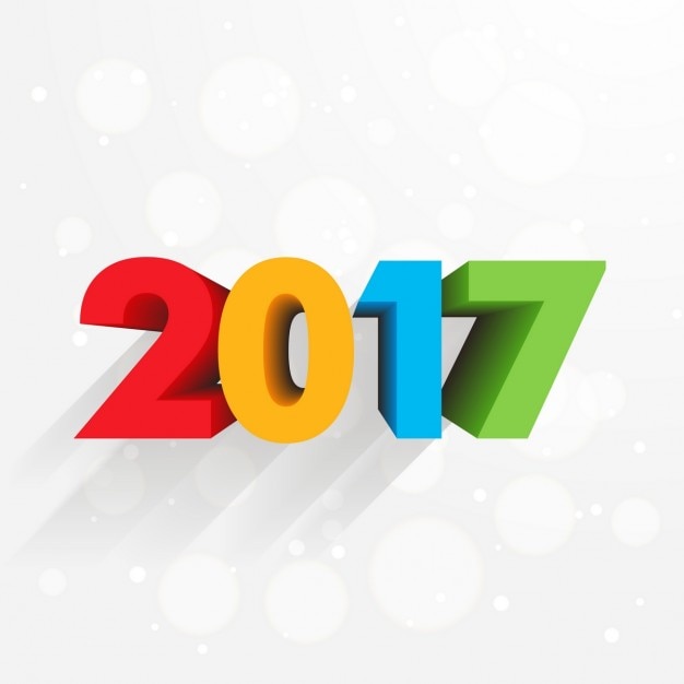 Download New year background with colorful 3d numbers | Free Vector