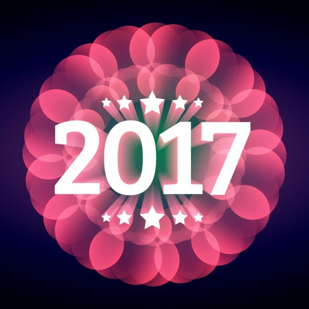 New year background with stars and\
circles