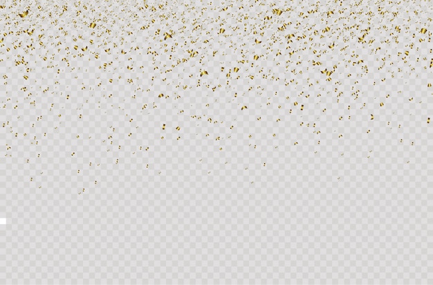 正月 誕生日 バレンタインデーのデザイン要素 金色の紙吹雪とゴールドのリボンでお祭りの背景 透明な背景に分離されたゴールドカラーで落ちる光沢のある紙吹雪 図 プレミアムベクター