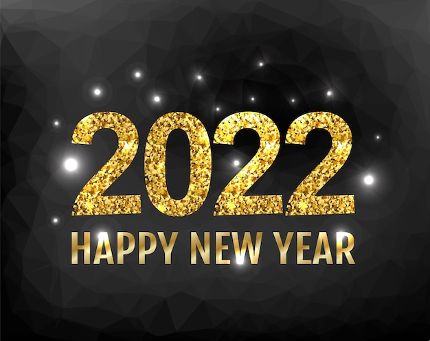 Premium Vector | New year black poligonal background template poster ...