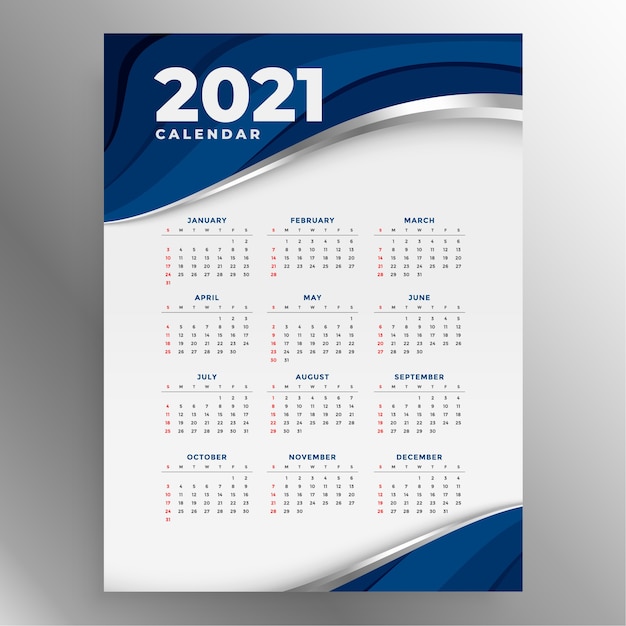 New year calendar in business style Free Vector