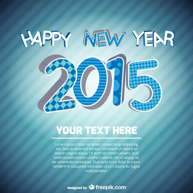 Free Vector New Year Card Template