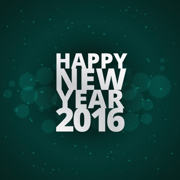 New year card with dark green background