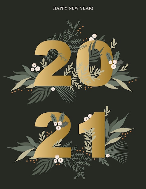 Premium Vector | New year card.