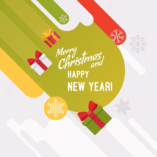 Premium Vector | New year and christmas card template