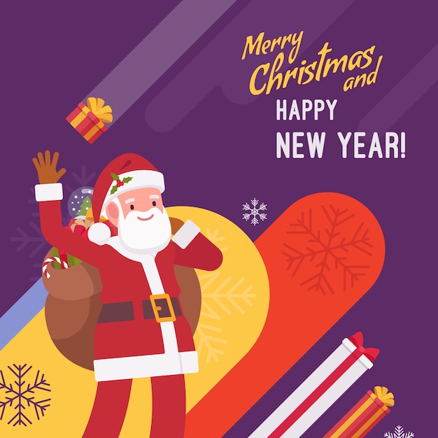 Premium Vector | New year and christmas card template