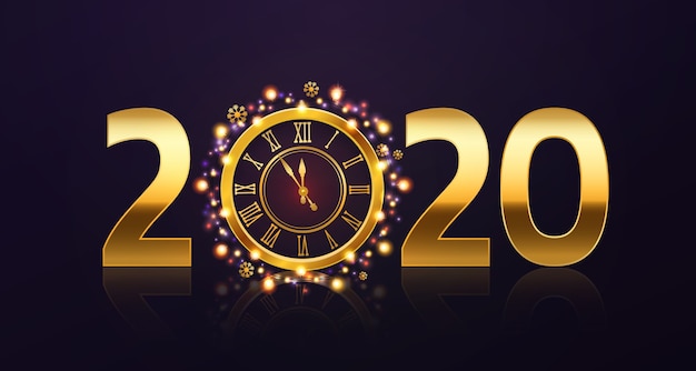 Premium Vector | New year clock background