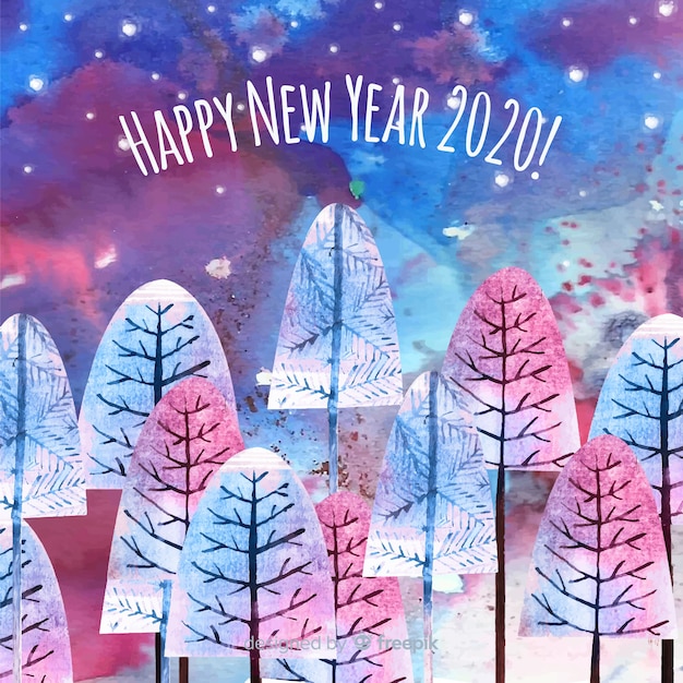 Free Vector | New year concept in watercolor