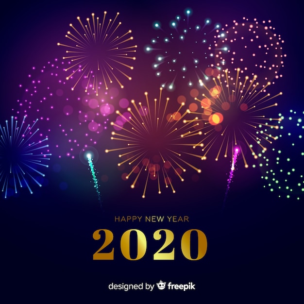 New year concept with fireworks Vector | Free Download
