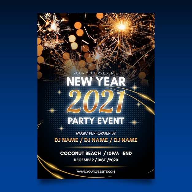 Free Vector | New year party poster template