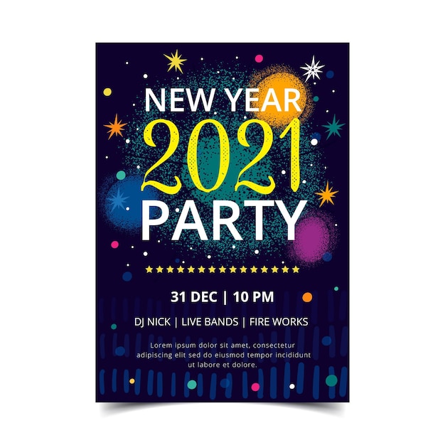 Free Vector New Year Party Poster Template