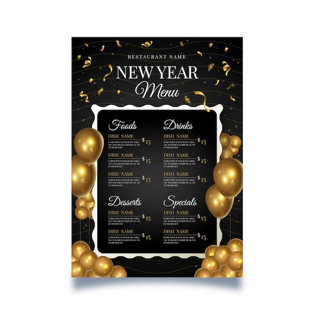 free-vector-new-year-restaurant-menu-template