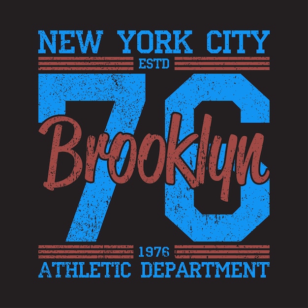 Premium Vector New York Brooklyn Grunge Print Logo Graphic Design For Number Tshirt Sport Apparel