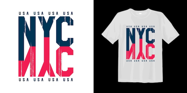 アメリカ合衆国ニューヨーク市のグラフィックスタイルのtシャツプリント プレミアムベクター