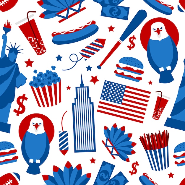 New york usa seamless pattern Free Vector