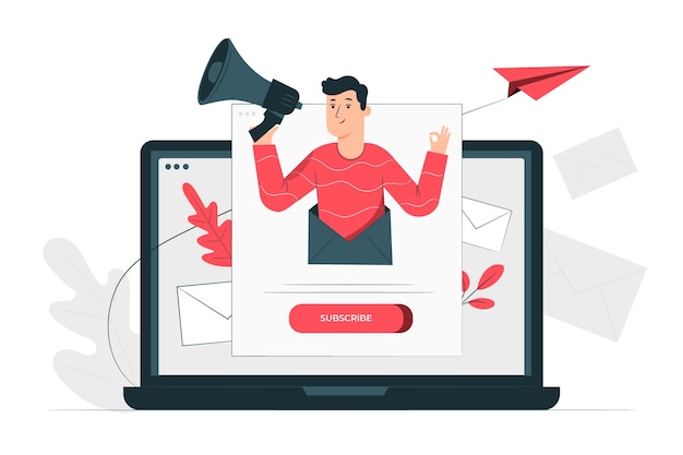 Newsletter illustration concept Free Vector