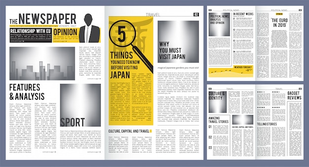 Newspaper Headline Press Layout Template Of Newspaper Cover