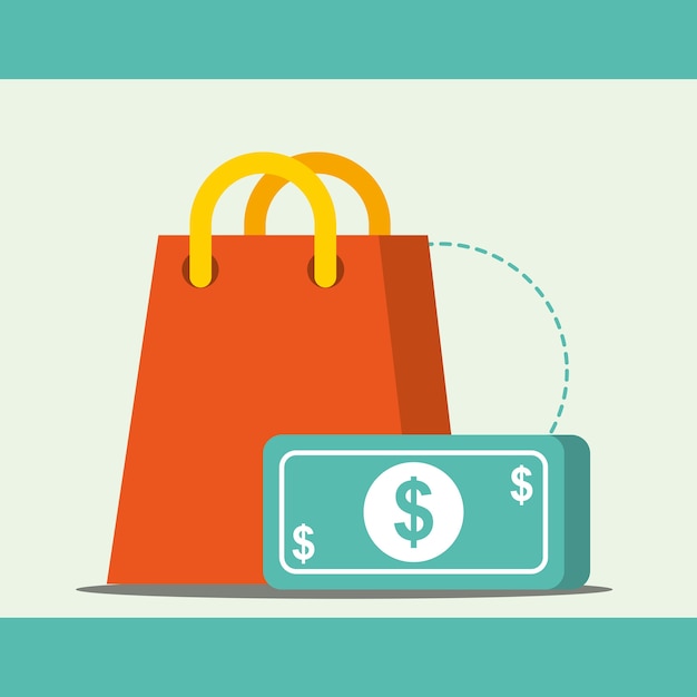 Nfc payment technology handbag money pay vector illustration Premium Vector