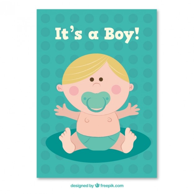 Nice baby with a dummy baby shower card