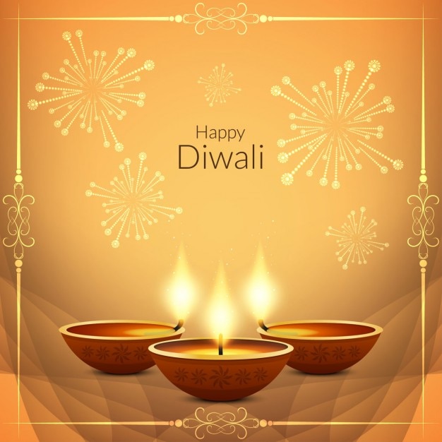 Free Vector | Nice background for diwali decorated with fireworks