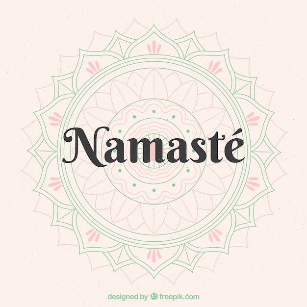 Free Vector | Nice background of namaste with mandala sketch