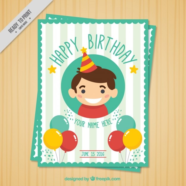 Download Premium Vector | Nice birthday card with a boy