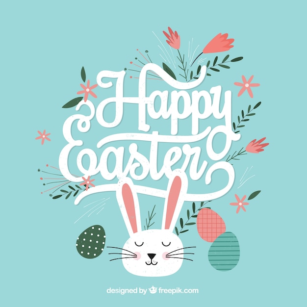 Download Free Vector | Nice bunny happy easter