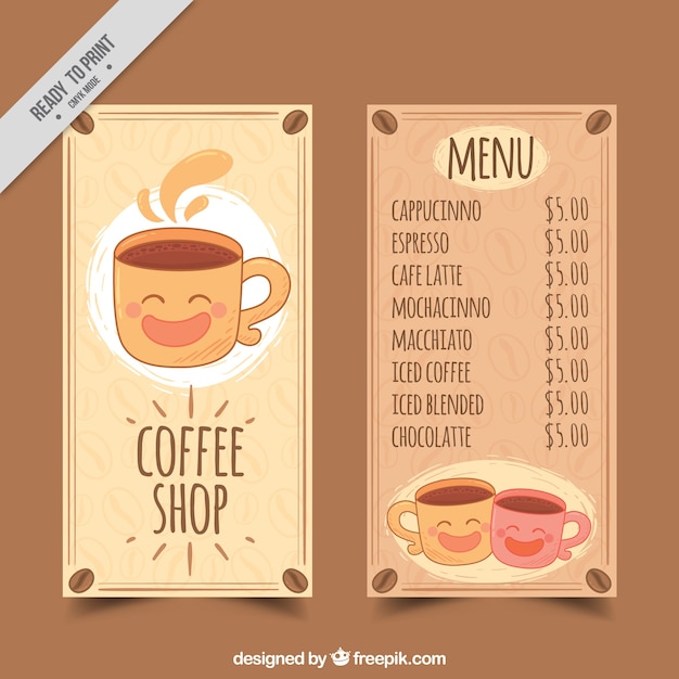 free-vector-nice-cafe-menu