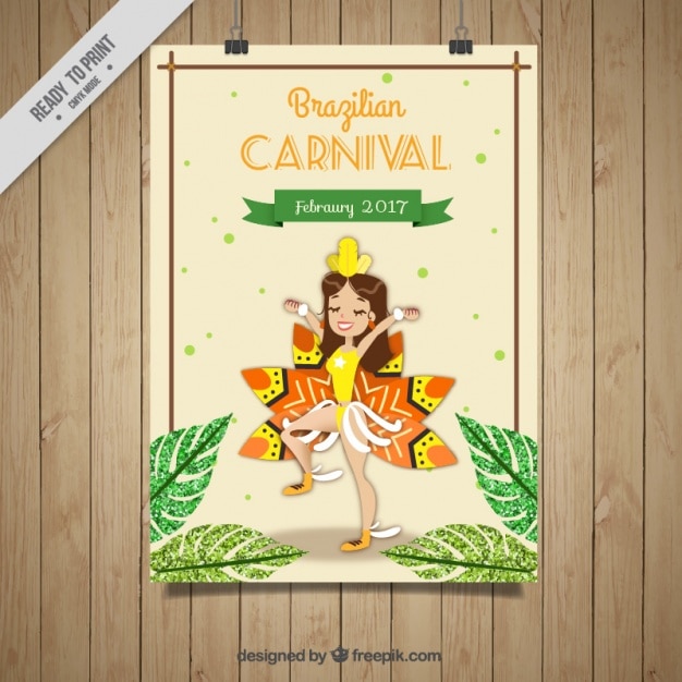 Nice carnival poster of brazil with\
dancer