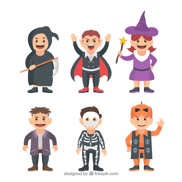 Nice children ready for halloween Vector | Free Download