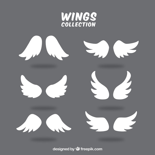 Nice collection of decorative wings Free Vector