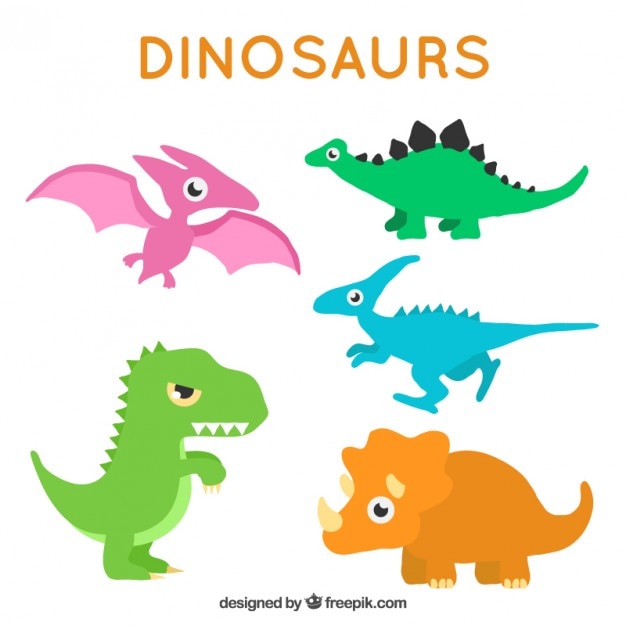 bright colored dinosaurs